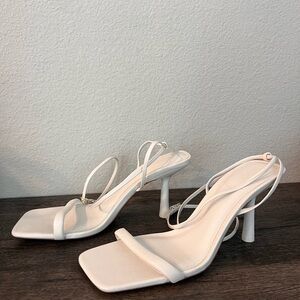 Zara White Strappy Heels